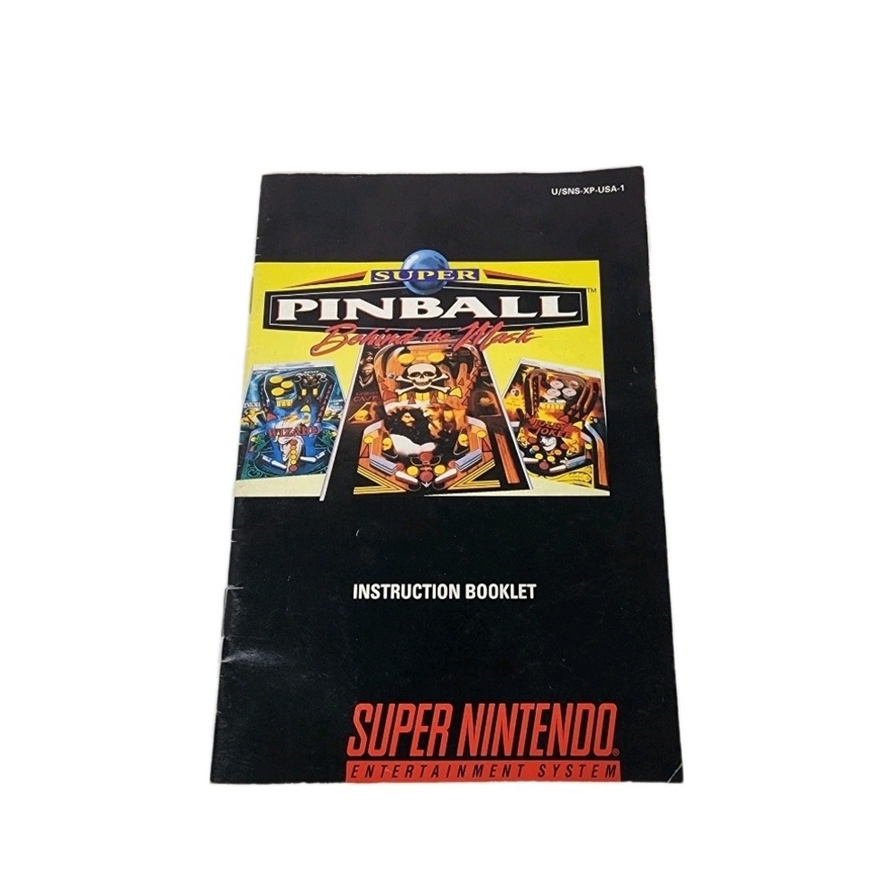 Super Nintendo Super Pinball Action Instruction‎ Booklet Manual SNES